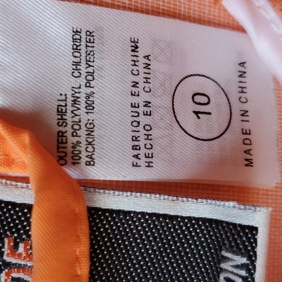 Harley Davidson orange rain slicker  jacket size 10 kids - Picture 5 of 11